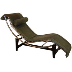Le Corbusier LC4 Green Leather Chaise Longue