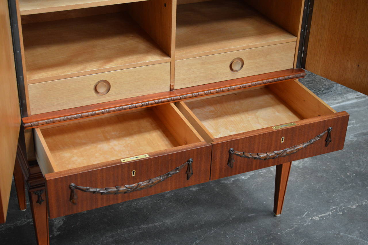 Swedish Gustavian Style Mahogany Linen or Bar Cabinet 3