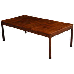 Swedish Mid-Century Coffee Table in Rosewood with Parquetry Top