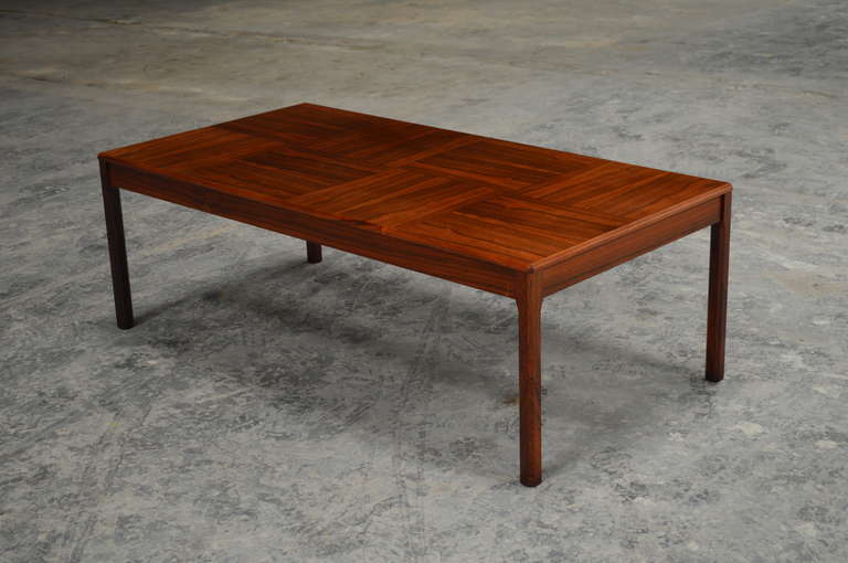 Swedish Mid-Century Coffee Table in Rosewood with Parquetry Top