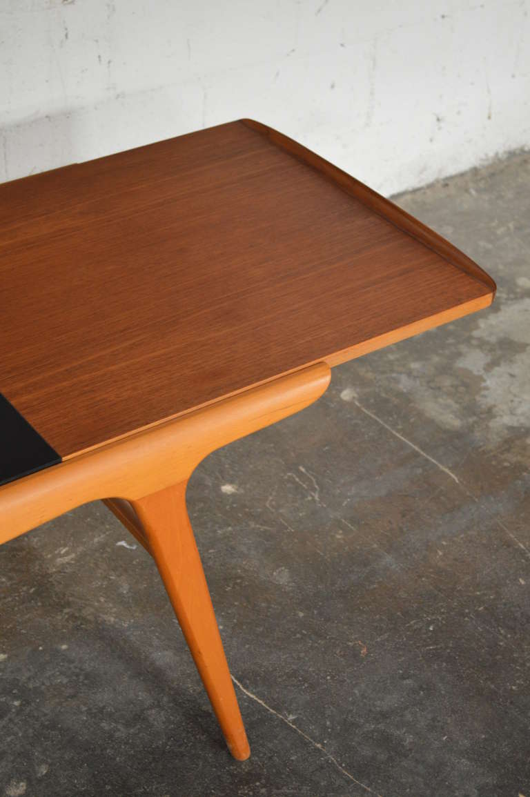 Birch Danish Mid Century Aerodynamic Expanding Coffee Table