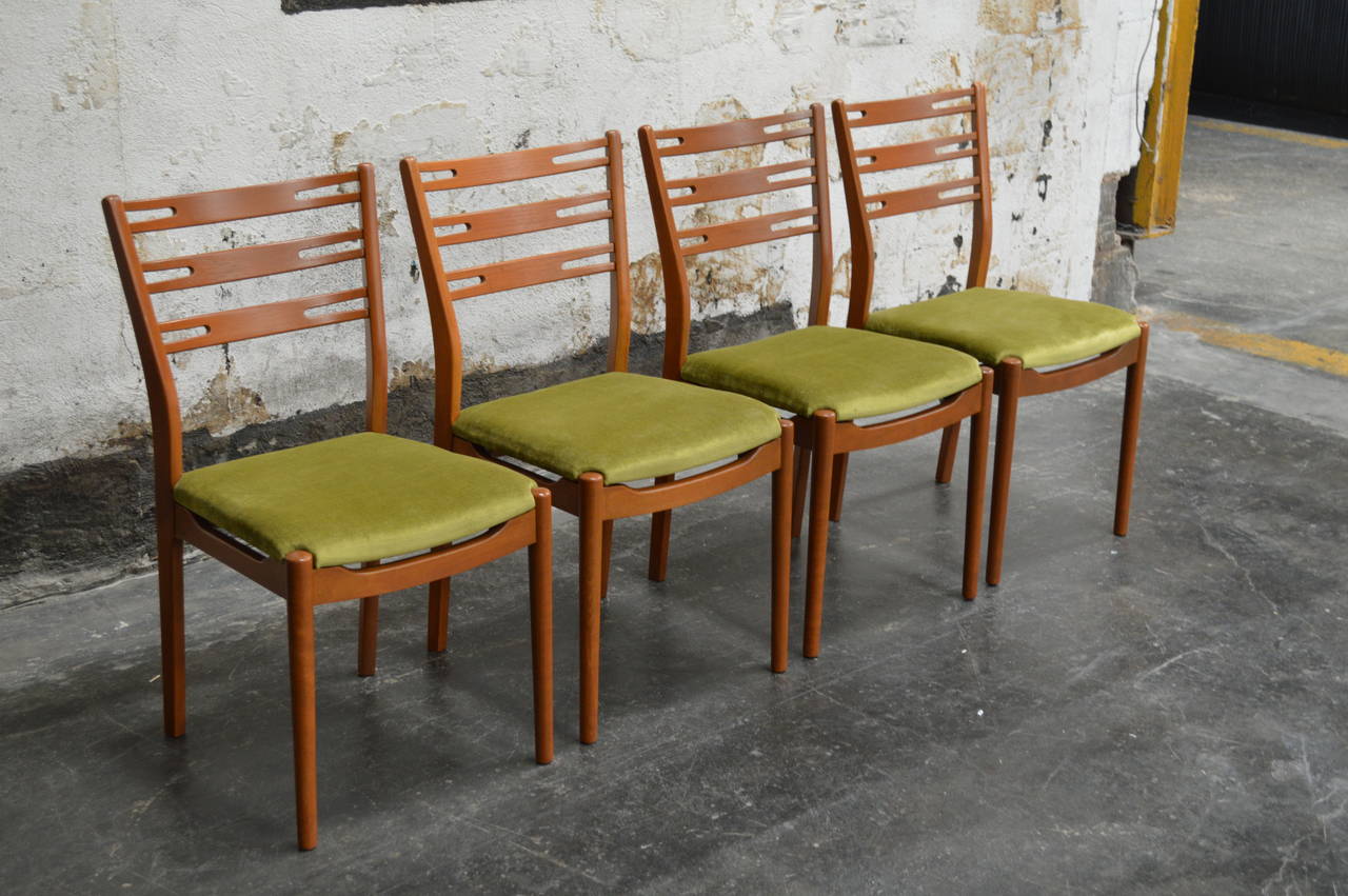 Set of Four Swedish Mid-Century Modern Teak Dining Chairs 1