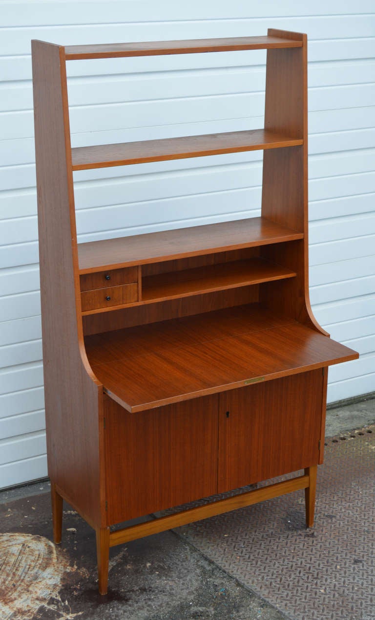 Swedish MidCentury Modern Mahogany Desk and Hutch at 1stDibs