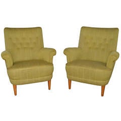 Pair of Vintage Swedish Carl Malmsten Hemmakvall Armchairs 7