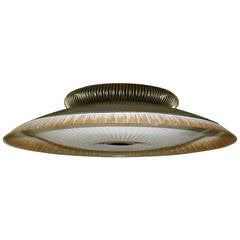 Lightolier Mid-Century Ceiling Fixture with Murano Glass Diffuser