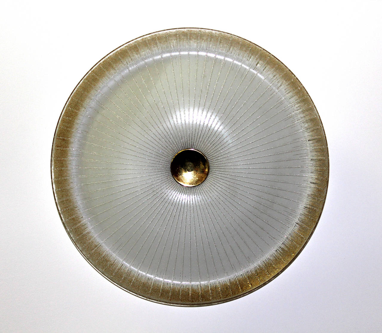 Mid-Century Modern Lightolier Mid-Century Ceiling Fixture with Murano Glass Diffuser