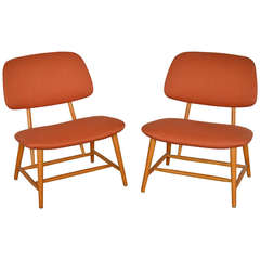 Pair of Mid-Century TV chairs by Alf Svensson for Ljungs Industrier AB Pair of Mid-Century TV chairs by Alf Svensson for Ljungs Industrier AB