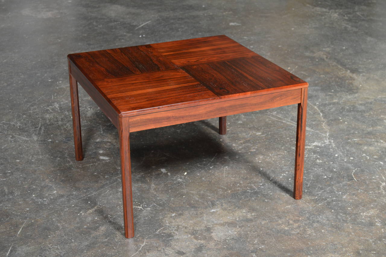 Mid-20th Century Swedish Midcentury Coffee or Side Table in Rosewood with Parquetry Top For Sale