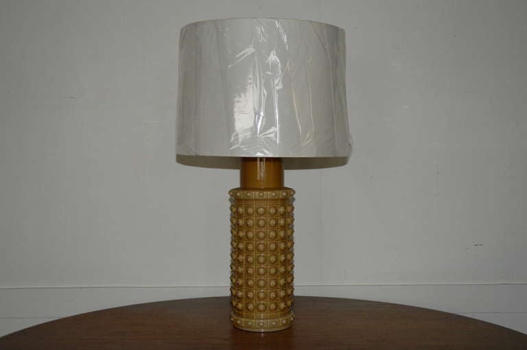 Mid-20th Century Mid Century Swedish Caramel Glass Table Lamp by Luxus For Sale
