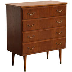 Scandinavian Mid Century Teak Four Drawer Chest Of Drawers 2