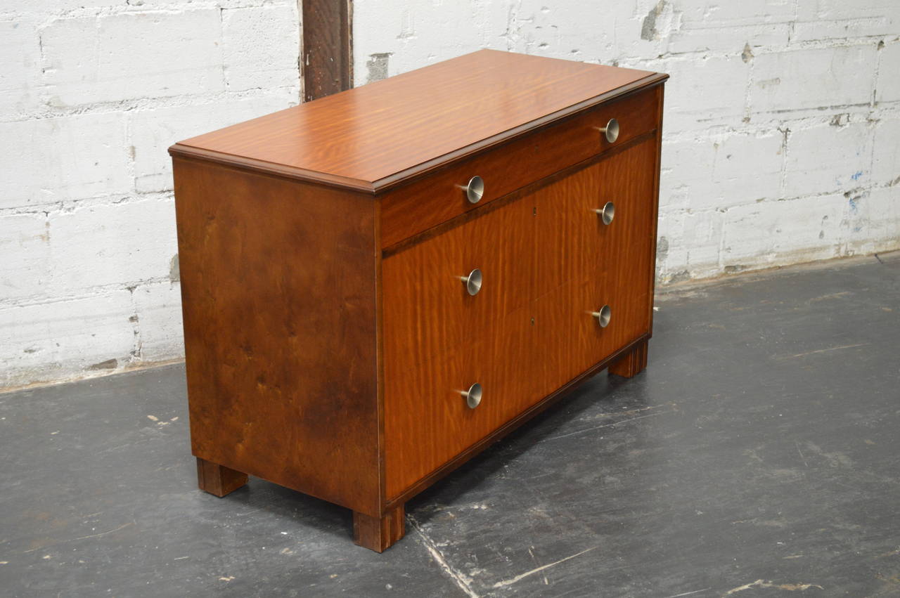 Birch Swedish Art Deco Chest of Drawers For Sale