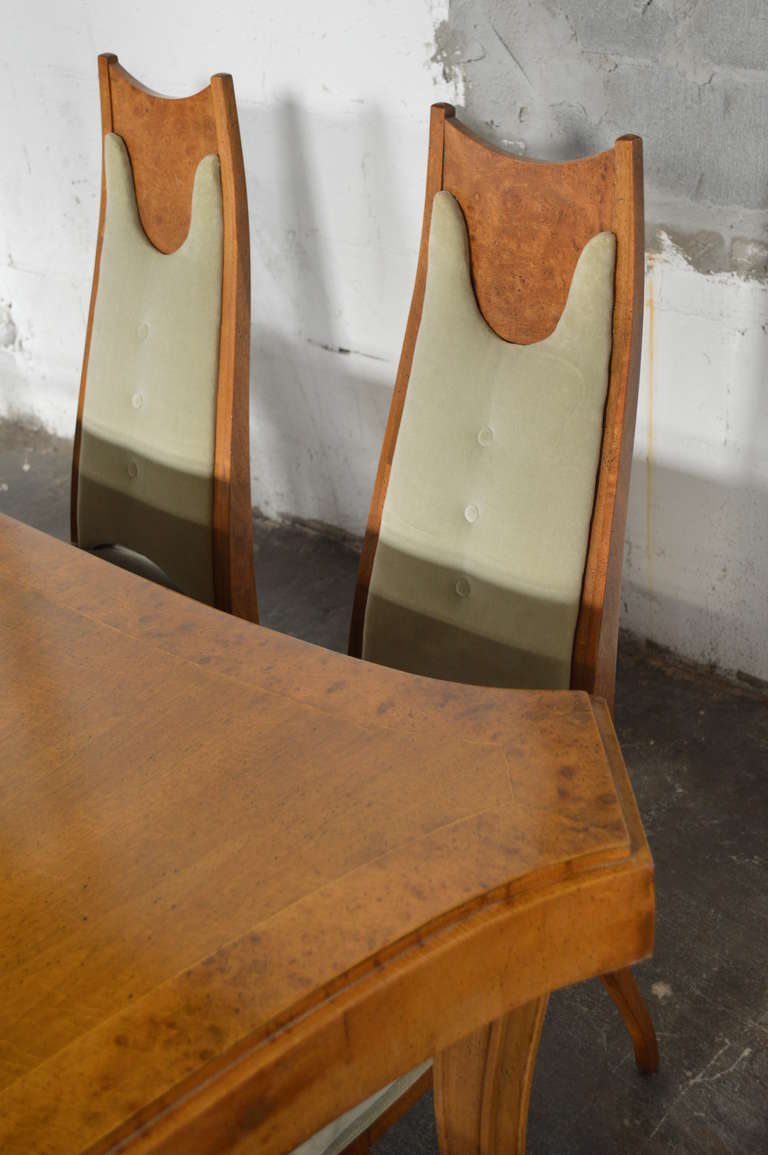 Rare Italian Sabre Leg Dining Set with Eight Dining Chairs In Excellent Condition In Atlanta, GA