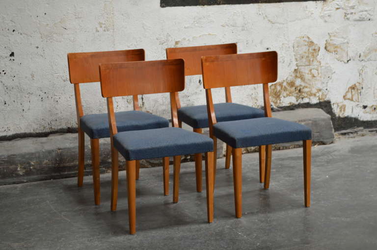 Art Deco Set of Four Swedish Art Moderne Dining Chairs