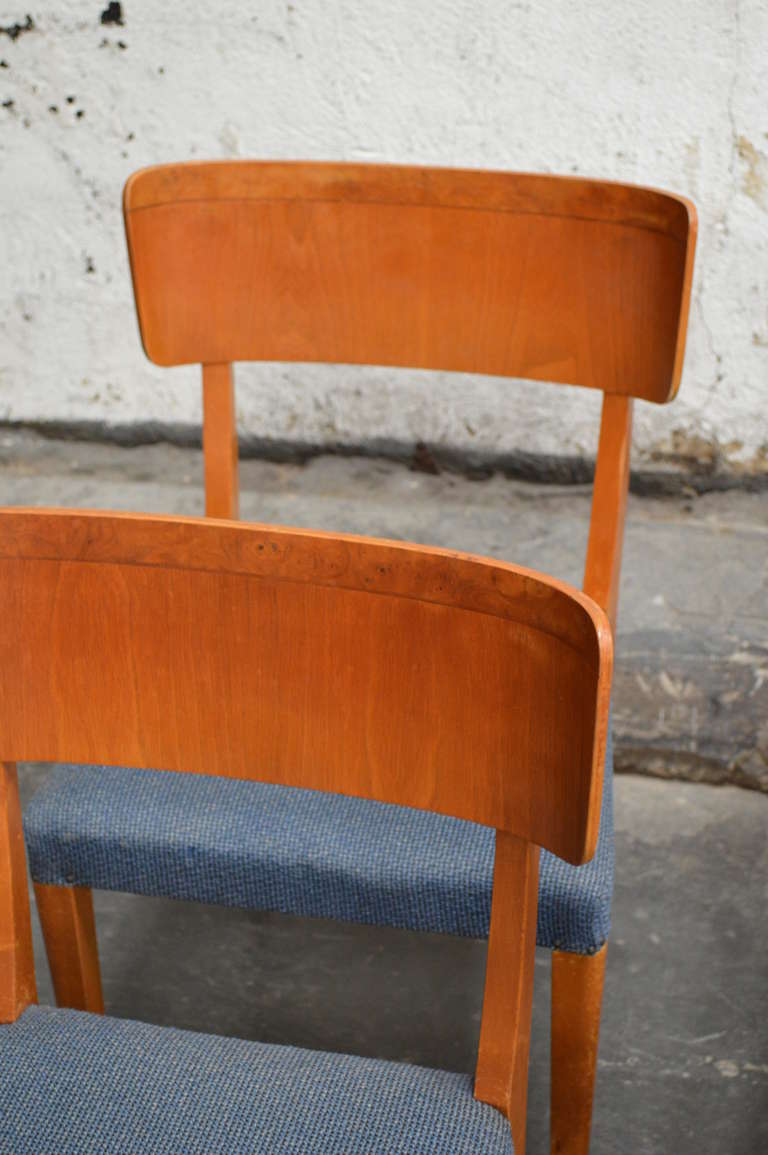Mid-20th Century Set of Four Swedish Art Moderne Dining Chairs