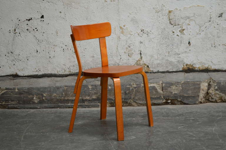 Scandinavian Modern Alvar Aalto Model 69 Bentwood Side Chair for Artek