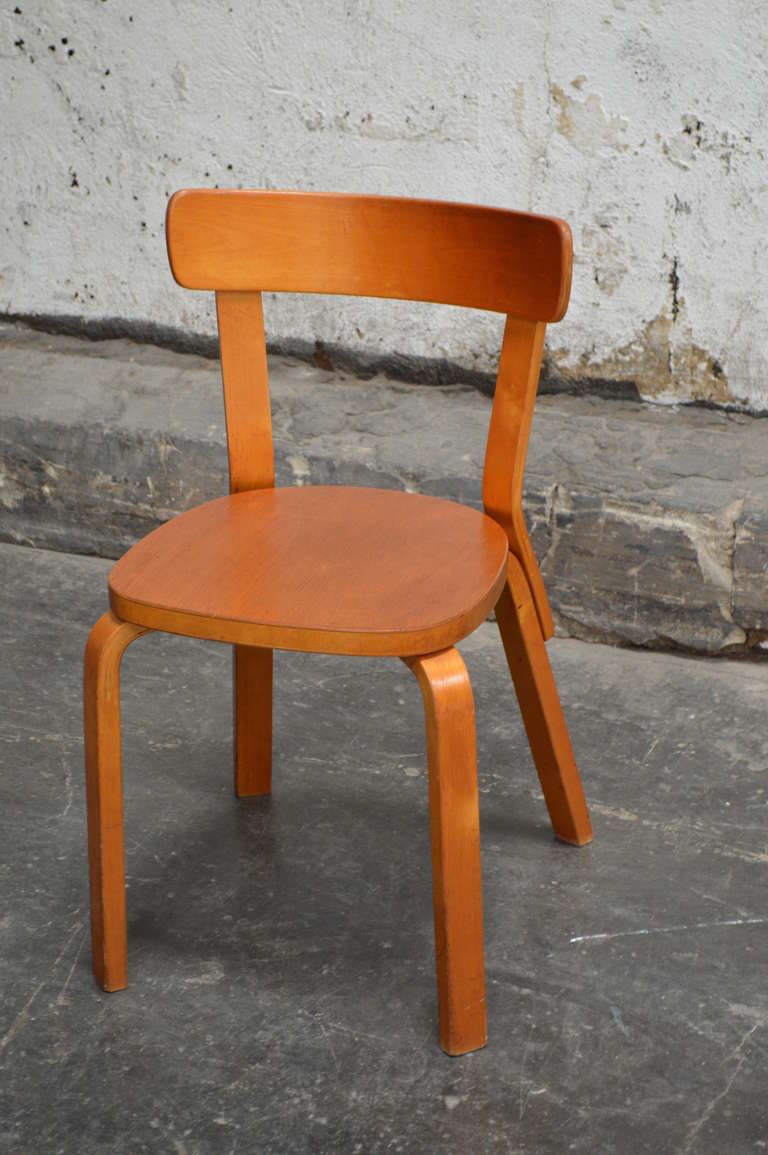 Finnish Alvar Aalto Model 69 Bentwood Side Chair for Artek