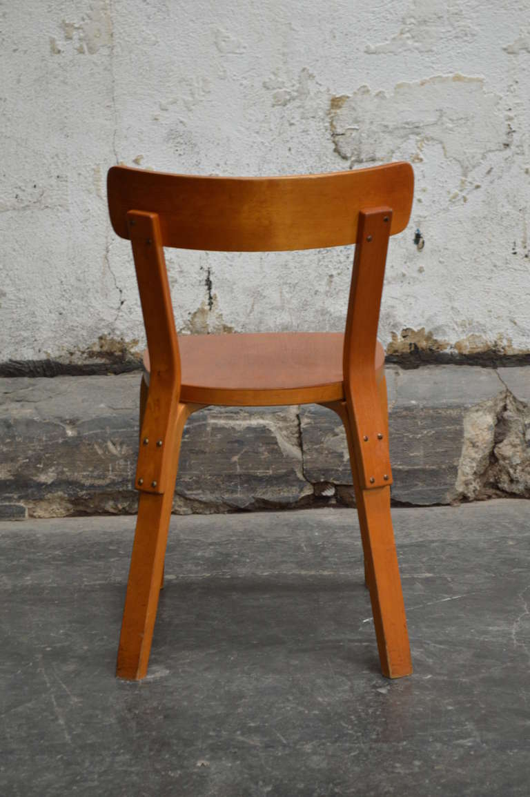 Mid-20th Century Alvar Aalto Model 69 Bentwood Side Chair for Artek