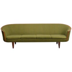 Exquisite Rare Mid-Century Barrel Back Sofa