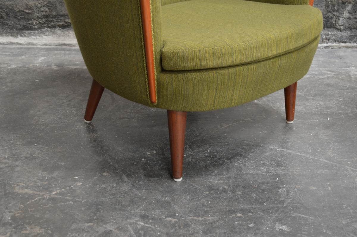 Swedish Exquisite Rare Pair of Mid-Century Barrel Back Lounge Chairs