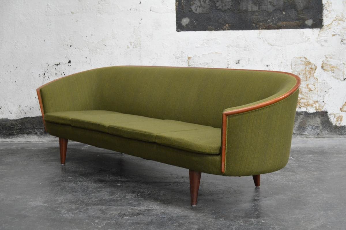 Mid-Century Modern Exquisite Rare Mid-Century Barrel Back Sofa