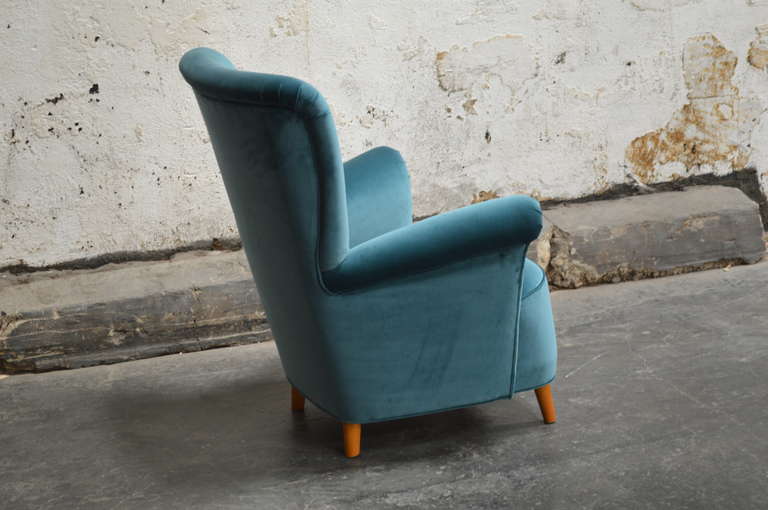 Mid-20th Century Swedish Art Moderne High Back Lounge Chair