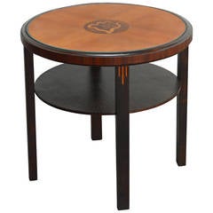 Swedish Art Deco Round Intarsia Side or End Table 8