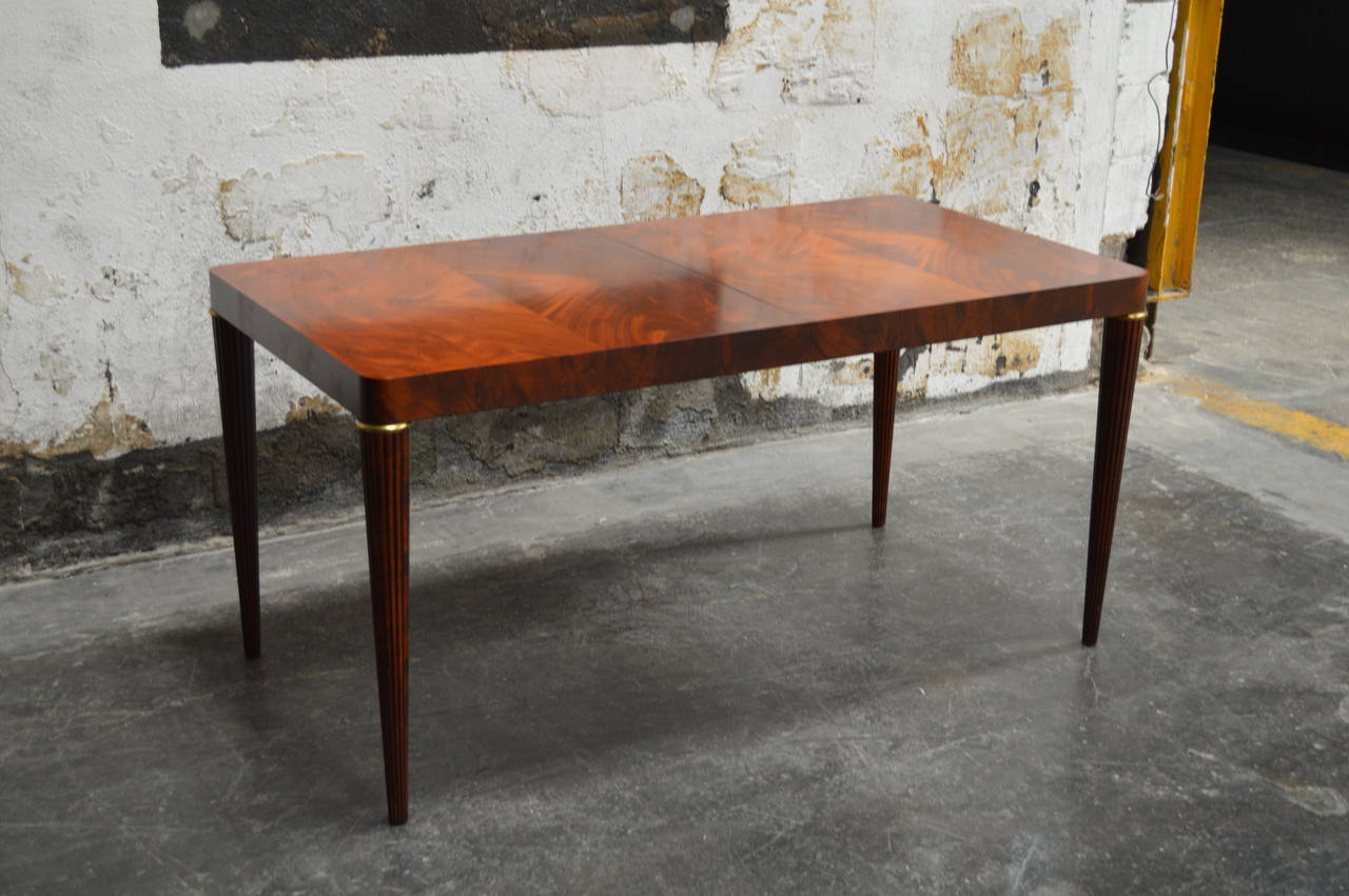 Stunning Swedish Bookmatched Mahogany Dining or Writing Table 4