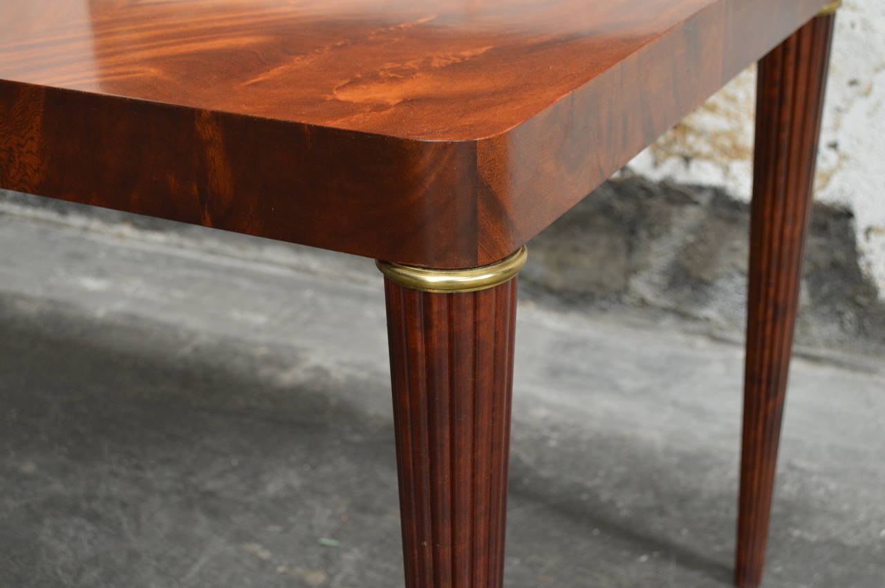 Stunning Swedish Bookmatched Mahogany Dining or Writing Table 2