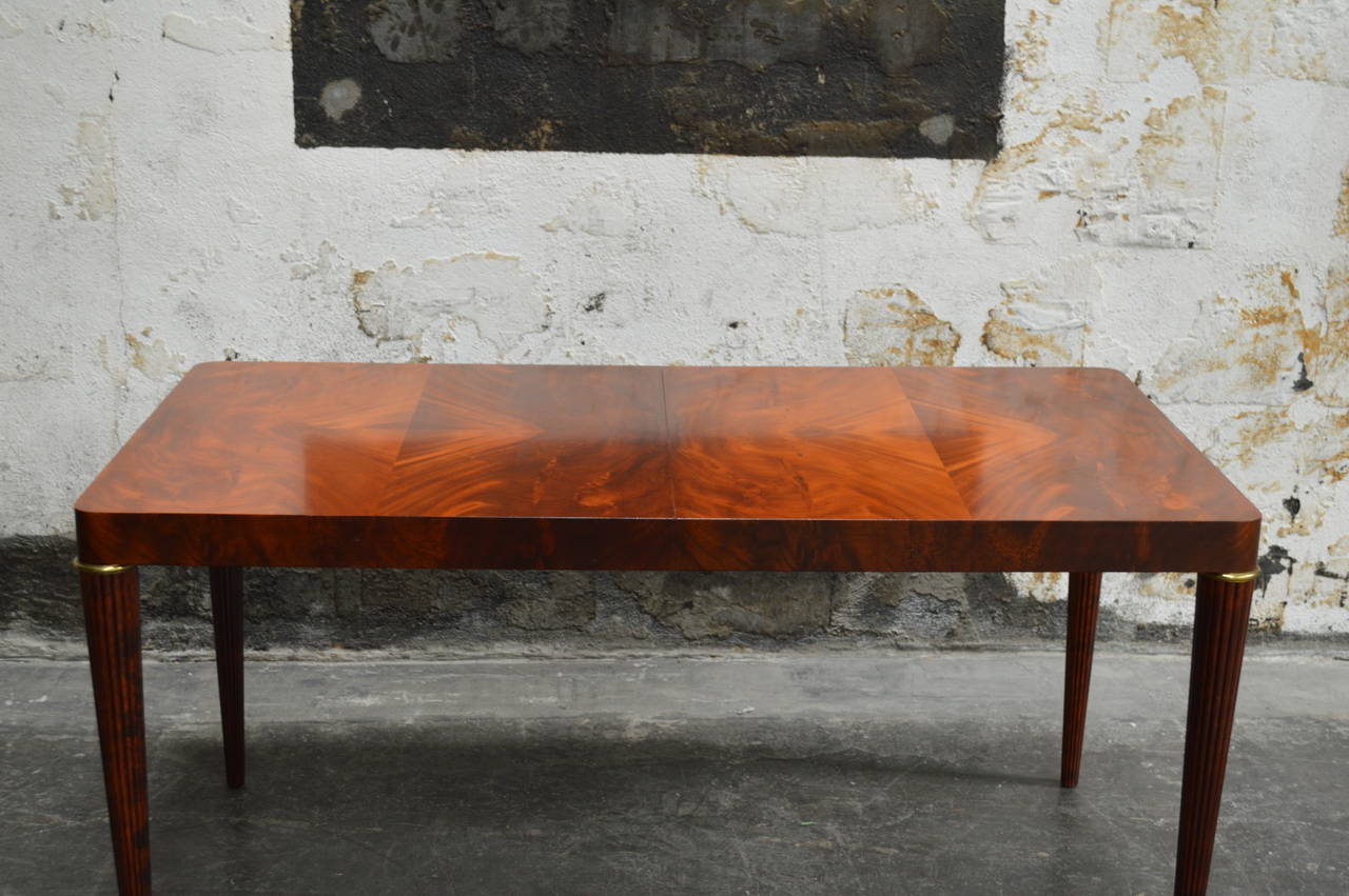 Neoclassical Revival Stunning Swedish Bookmatched Mahogany Dining or Writing Table