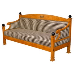 Swedish Empire Biedermeier Birch Sofa