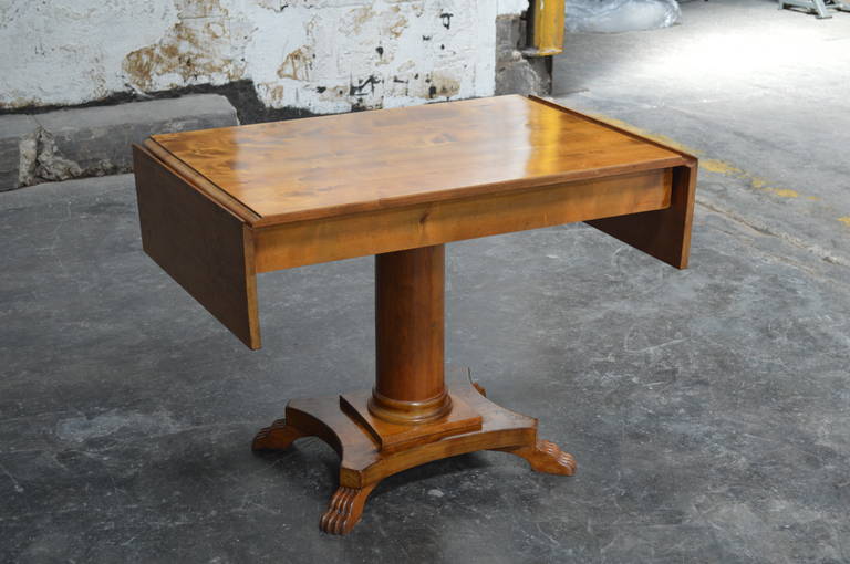 Birch Swedish Karl Johan (Biedermeier), Drop-Leaf Center Table For Sale