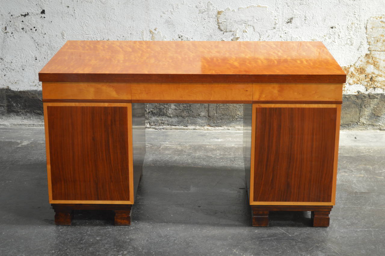 Swedish Art Deco Intarsia Executive Desk For Sale 2