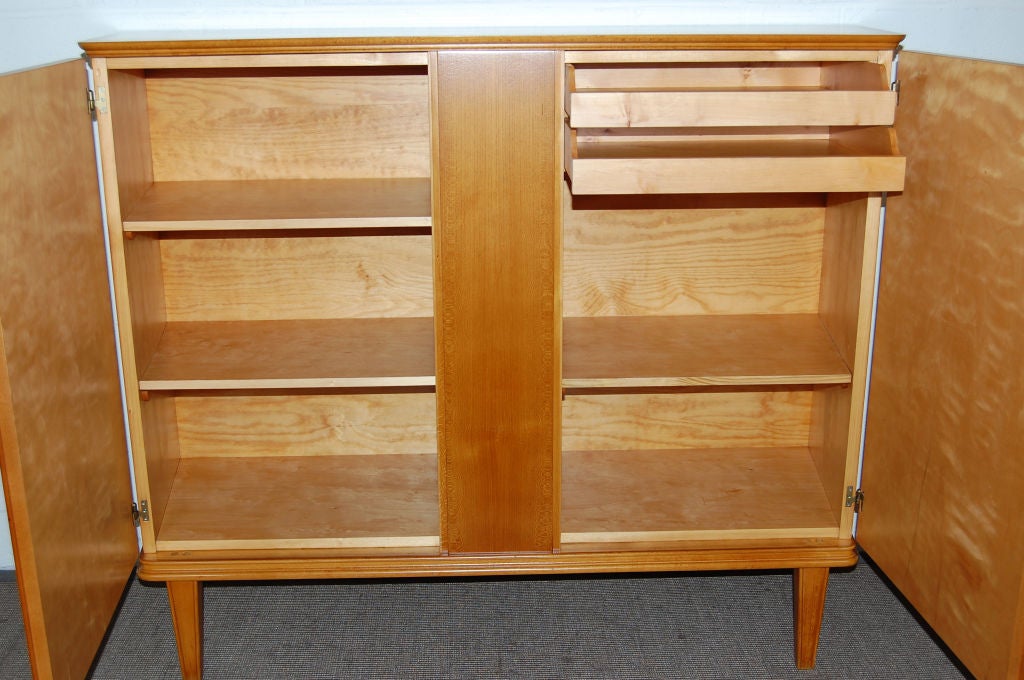 Swedish Midcentury Trapezoid Carpathian Elm Credenza For Sale 3