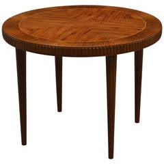 Swedish Round Mahogany End or Side Table