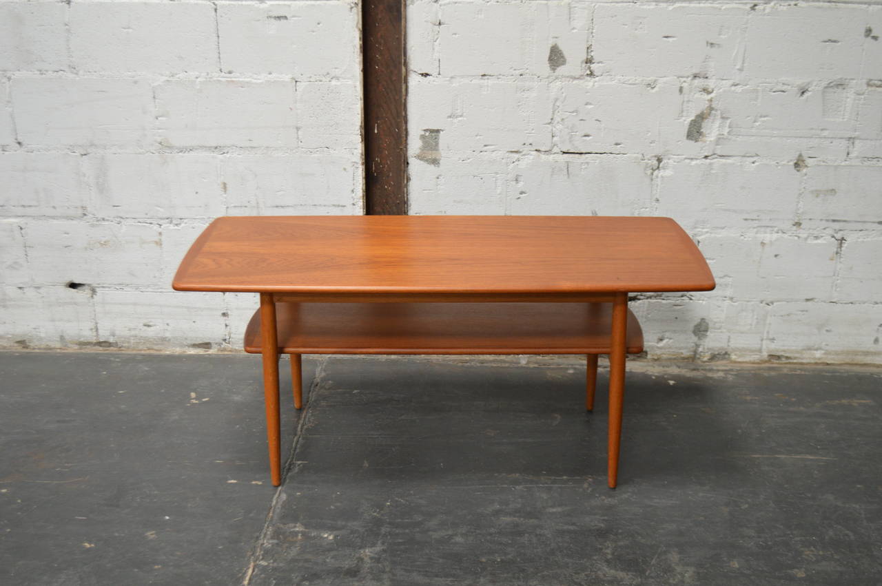 mid century coffee table with shelf