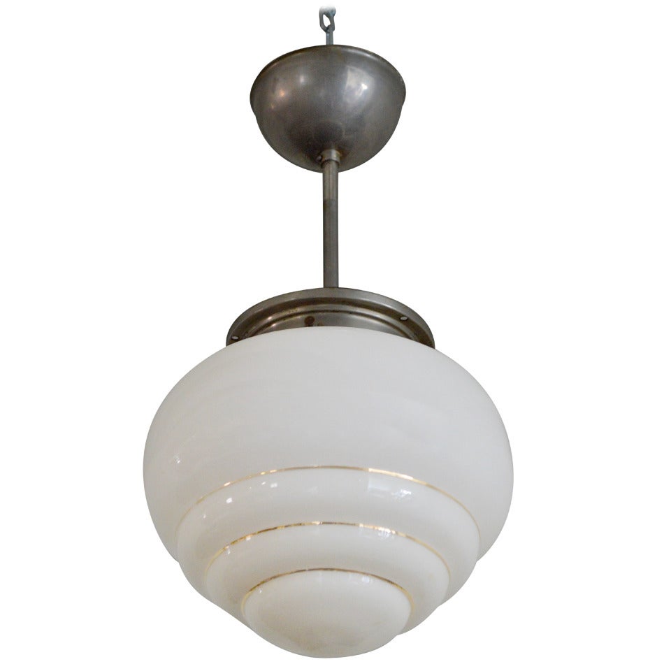 Swedish Industrial Art Deco Pendant Light Fixture