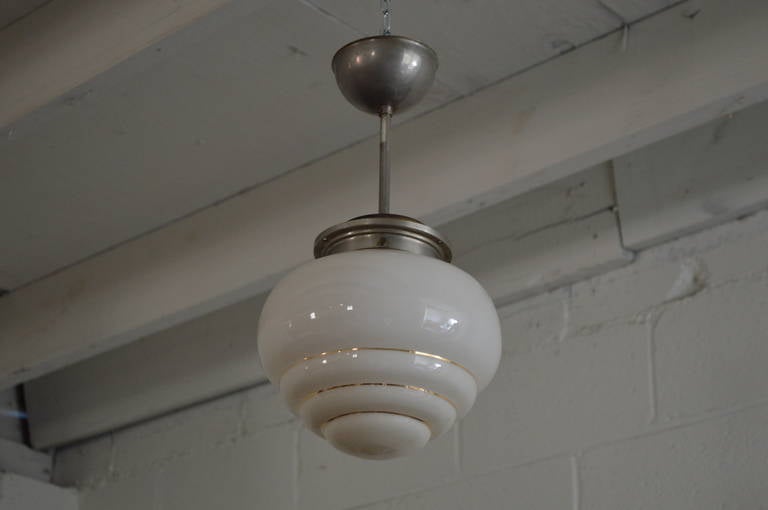 Swedish Industrial Art Deco Pendant Light Fixture 2