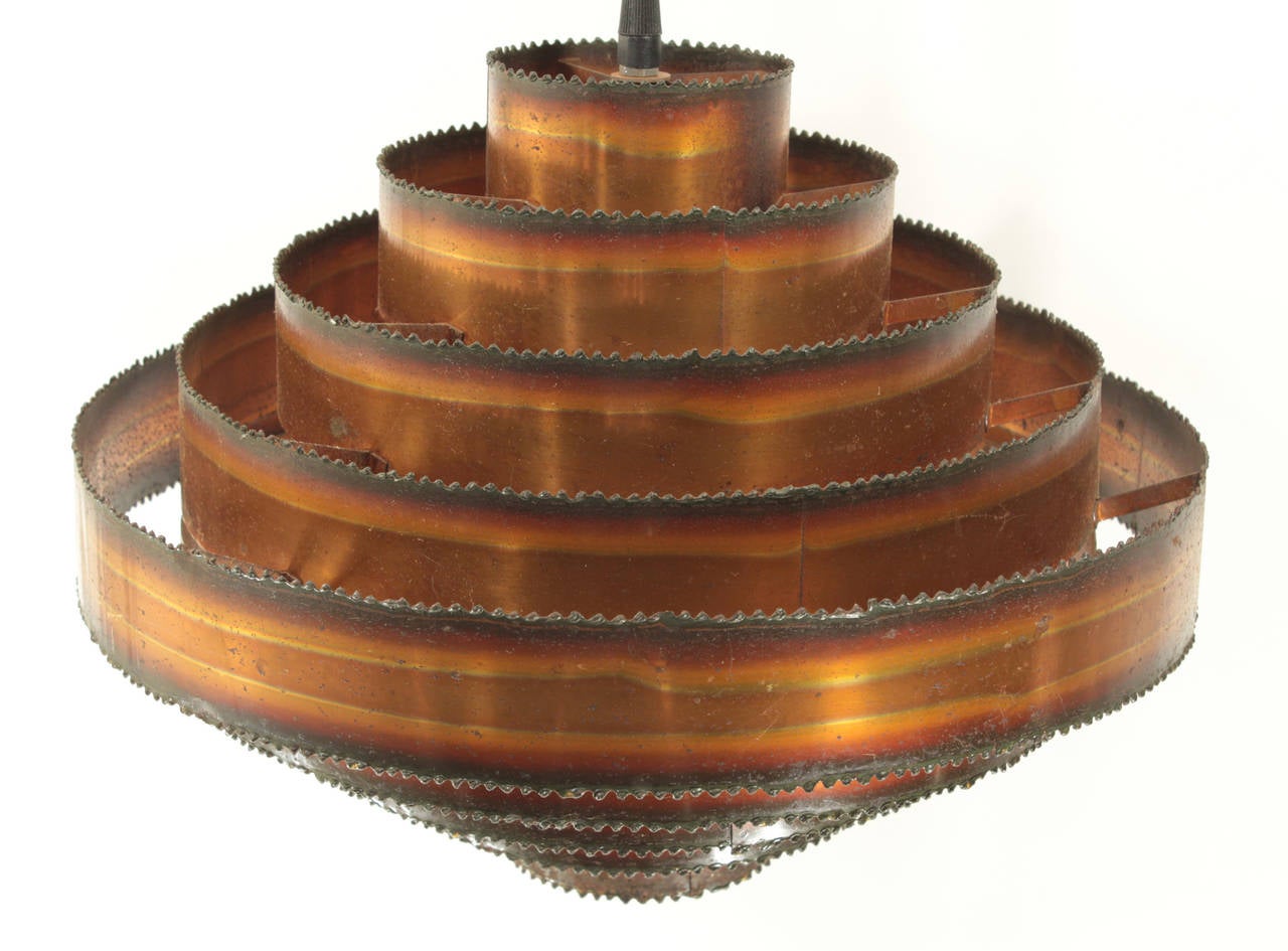 20th Century Vintage Danish Brutalist Copper Pendant by Holm Sorensen