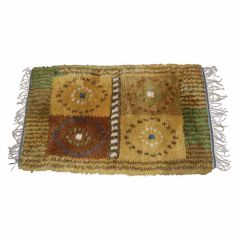 Vintage 1960's Swedish Modern Hand-Knotted Rya Rug 2.5 x 4.3 5