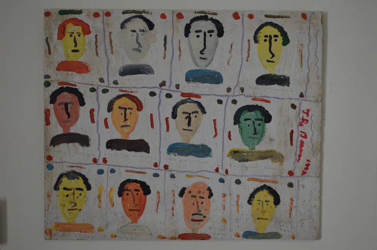 Unique Original Signed Folk Art Painting by Robyn “The Beaver” Beverland. Signed and dated 1992. 24