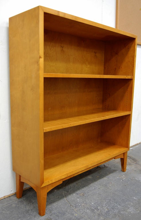 Mid-20th Century Swedish Art Moderne Golden Flame Birch Bookcase For Sale