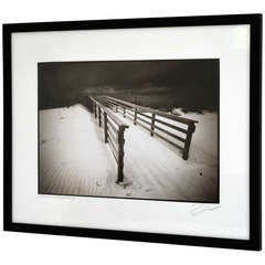 *VENTE* Vieille photo de plage en noir et blanc de Richard Bickel "Storms Edge"