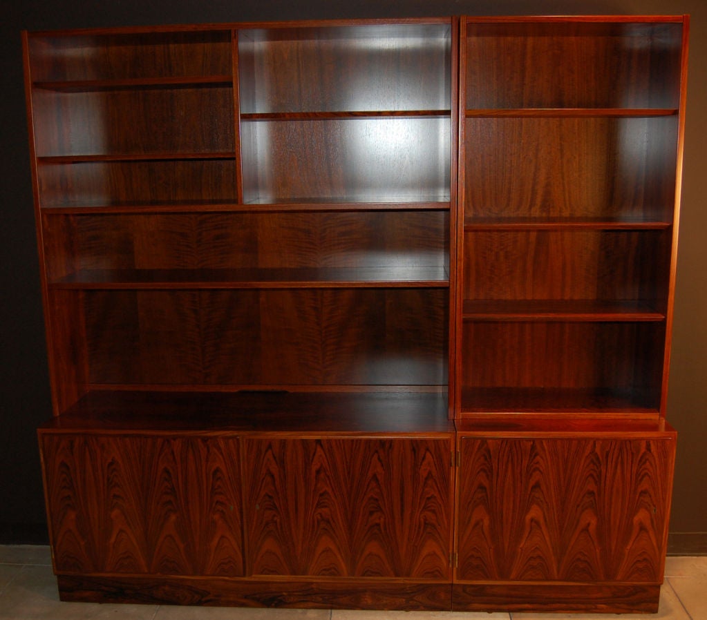 Mid-20th Century Set of Two Large Danish Mid-Century Modern Credenza Bookcases