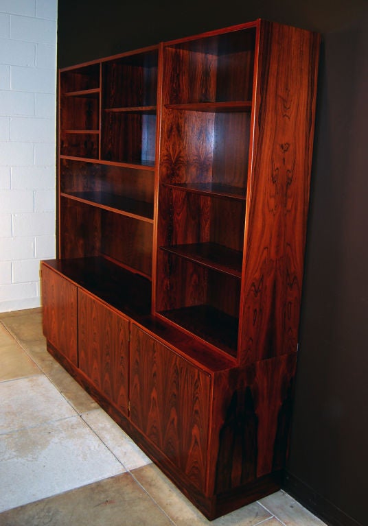 Jacaranda Set of Two Large Danish Mid-Century Modern Credenza Bookcases