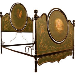 Used Italian Painted Tole Queen Size Bed