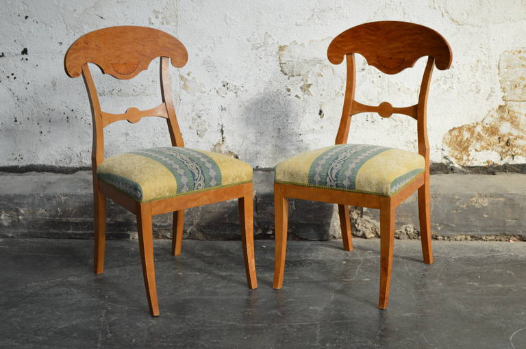 Pair of Swedish Biedermeier Revival Napoleon Hat Side Chairs In Excellent Condition In Atlanta, GA