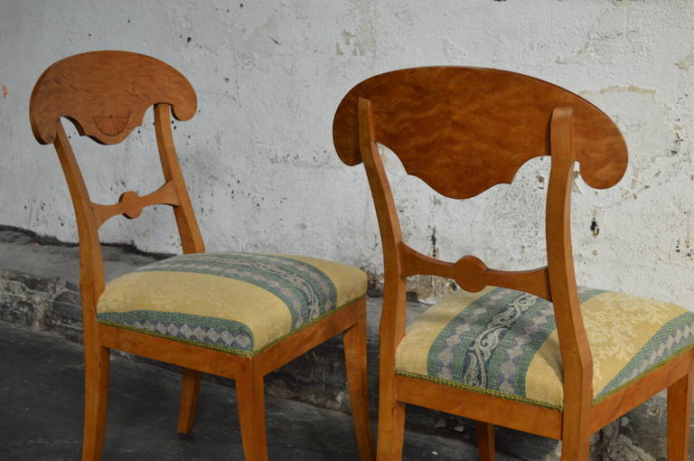 Pair of Swedish Biedermeier Revival Napoleon Hat Side Chairs 4