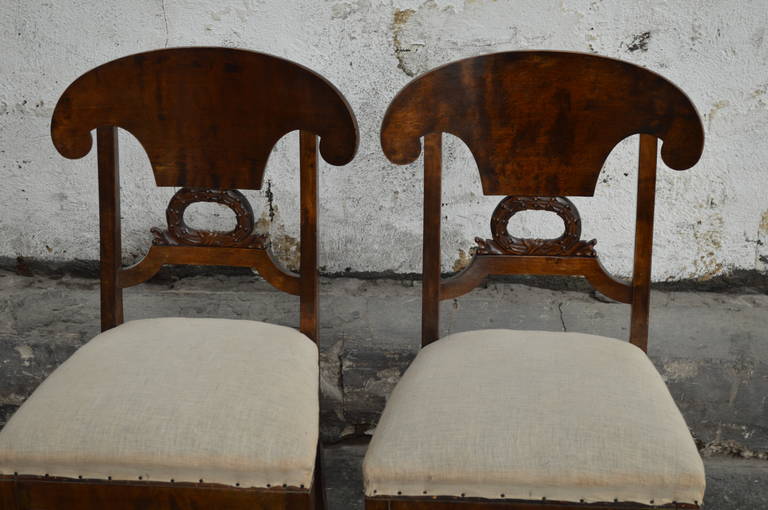 Pair of Swedish Karl Johan, Biedermeier Side Chairs COM Ready 1