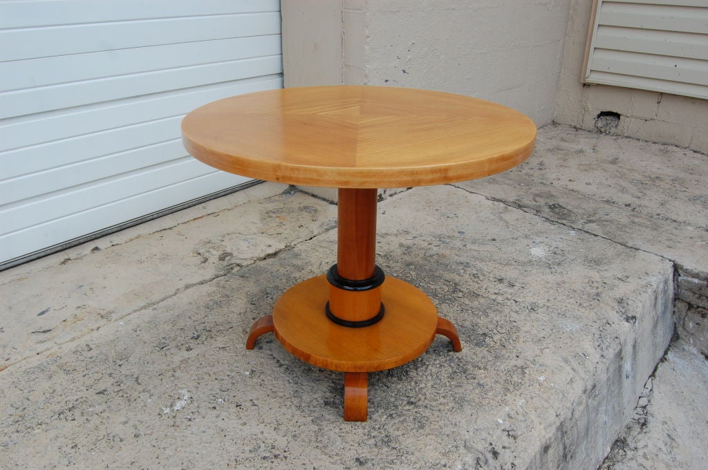 Swedish Art Deco Round Pedestal End Table