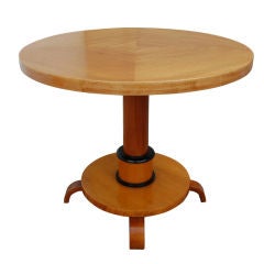 Swedish Art Deco Round Pedestal End Table